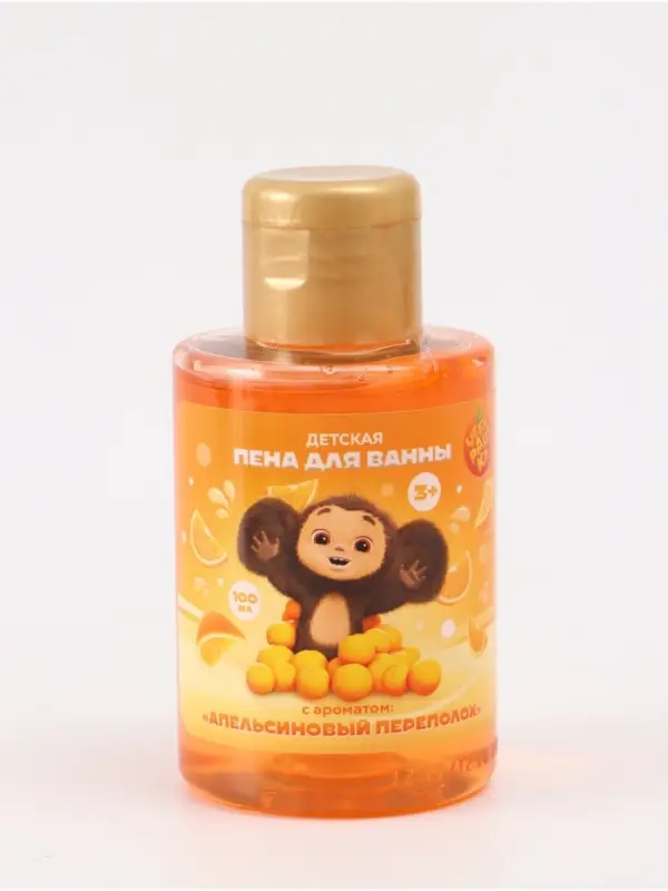 Детская пена для ванны, аромат апельсиновый переполох, 100 мл, Чебурашка Детская пена для ванны, аромат апельсиновый переполох, 100 мл, Чебурашка
