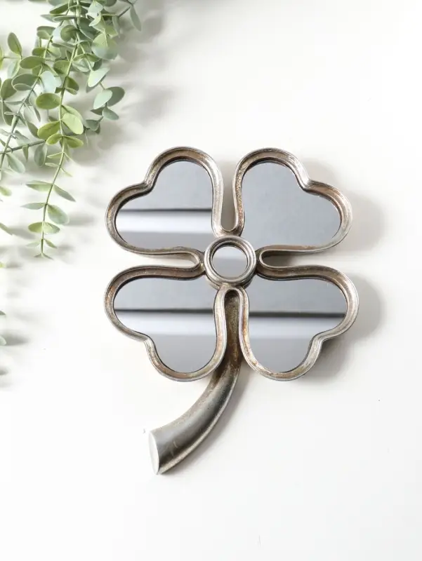 Панно настенное полистоун &laquo;Зеркальный клевер&raquo;, под серебро, 19&times;2.5&times;26 см