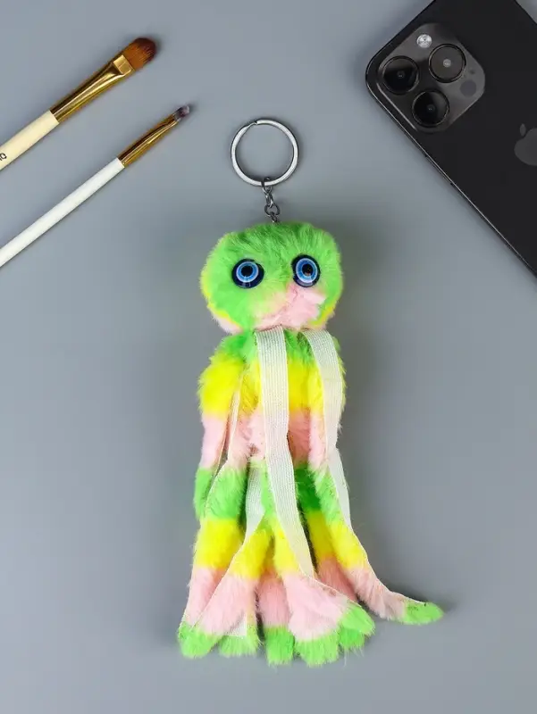 Брелок для ключей на кольце &laquo;Пушистик. Осьминог&raquo;, мягкий, 11 см, МИКС