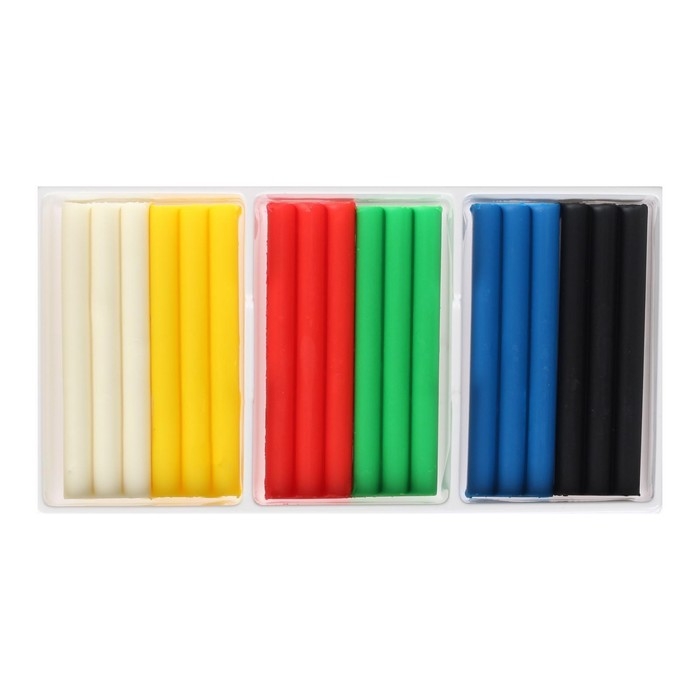 Пластилин мягкий (восковой), 6 цветов, 90 г,  Пластилин мягкий (восковой), 6 цветов, 90 г, "Кроха", со стеком