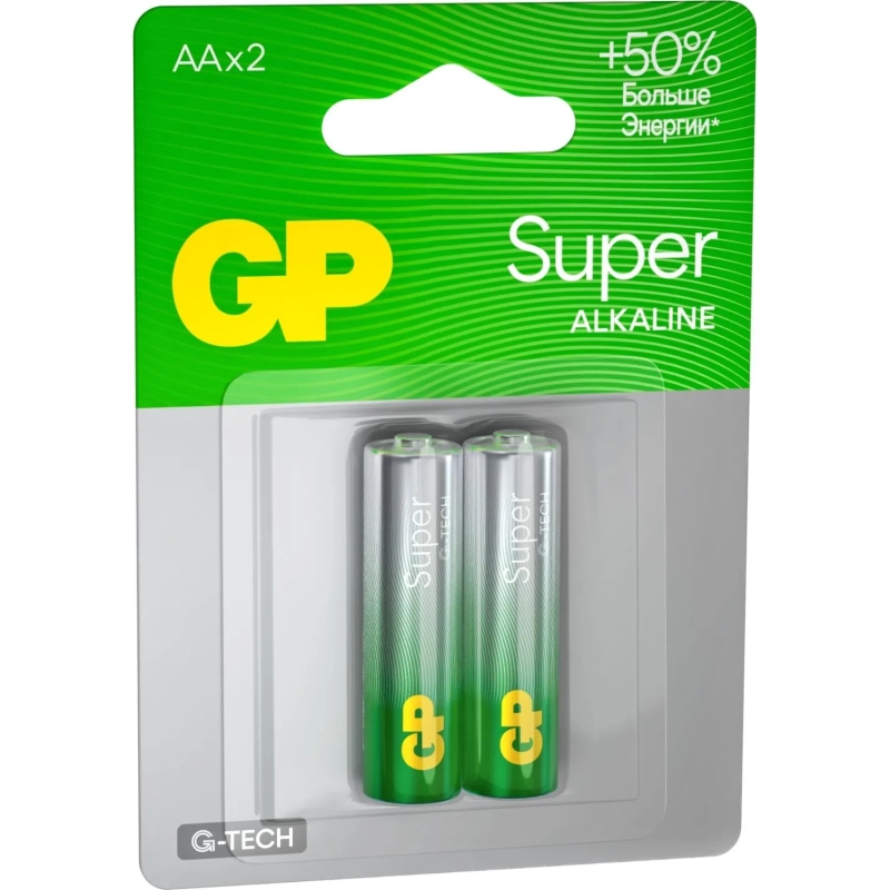 Батарейка GP Super AA/LR6/15A 15A-2CR2/15AA21-2CRSBC2 алкалин. бл/2