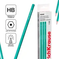 Карандаш чернографитный ErichKrause Prime, HB, шестигранный, зелёный
