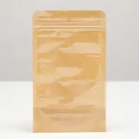 Пакет Zip-lock Крафт с прозрачной стенкой 12&times;20 + 4 см