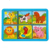 Головоломка геометрическая деревянная Лесная мастерская &laquo;Животные&raquo;, двусторонние