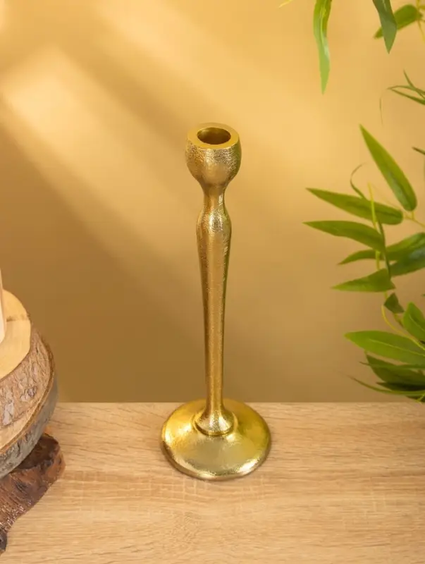 Подсвечник  Подсвечник "Тепло" алюминий 28 см, цв. золото