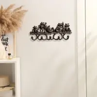 Крючки настенные чугун &laquo;Лягушки&raquo;, ключница декоративная, 14&times;31&times;4 см