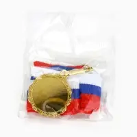Медаль под нанесение золото 060, d=3.2 см, с лентой
