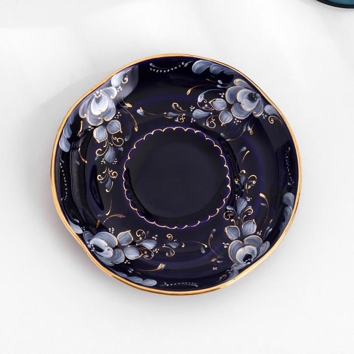 Блюдце Блюдце "Яна", d-13см, кобальтовая глазурь