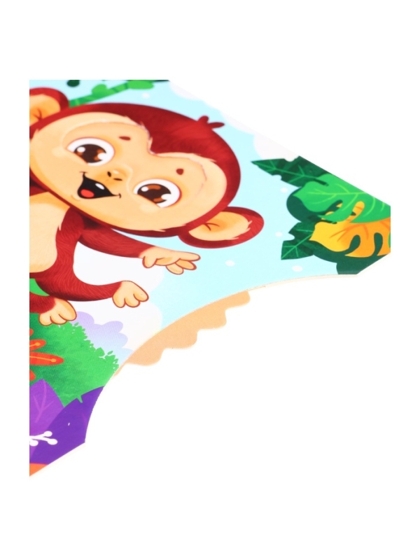 Книга картонная с колёсиком  Книга картонная с колёсиком "Обезьянка ищет друга", 12 стр.