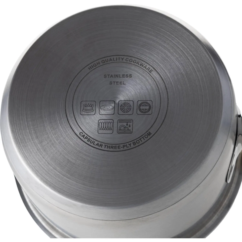 Сотейник 1,3л, нержавеющая сталь, тройное дно, d=155, h=88, индукция