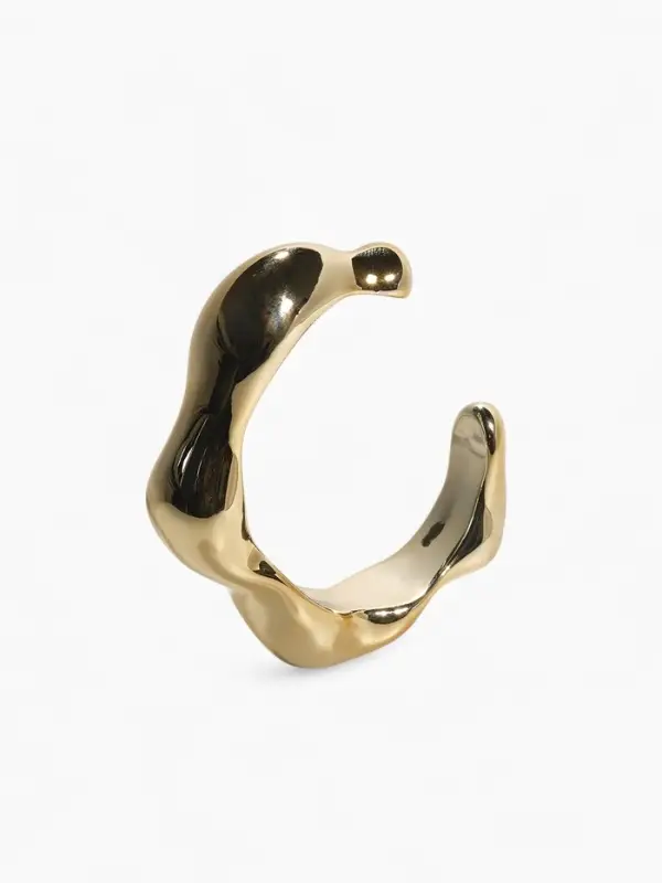 Браслет манжета «Волны», цвет золото