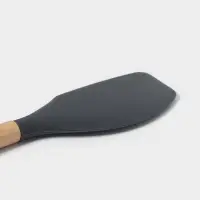 Лопатка кухонная Доляна &laquo;Брауни&raquo;, 32&times;6 см, силикон, бук, чёрная