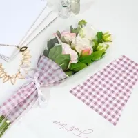 Пакет для цветов Just love, лавандовая клетка, 29.5&times;10&times;45 см