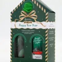 Подарочный набор Happy New Year: гель для душа, мочалка и термостакан, аромат хвойный лес, URAL LAB Подарочный набор Happy New Year: гель для душа, мочалка и термостакан, аромат хвойный лес, URAL LAB