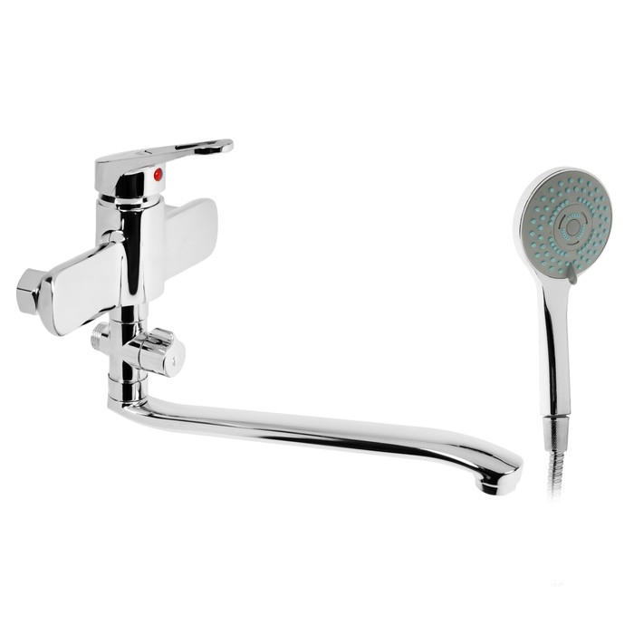 Смеситель для ванны ZEIN Z4116, однорычажный, лейка 5 режимов, шланг, держатель, хром Смеситель для ванны ZEIN Z4116, однорычажный, лейка 5 режимов, шланг, держатель, хром