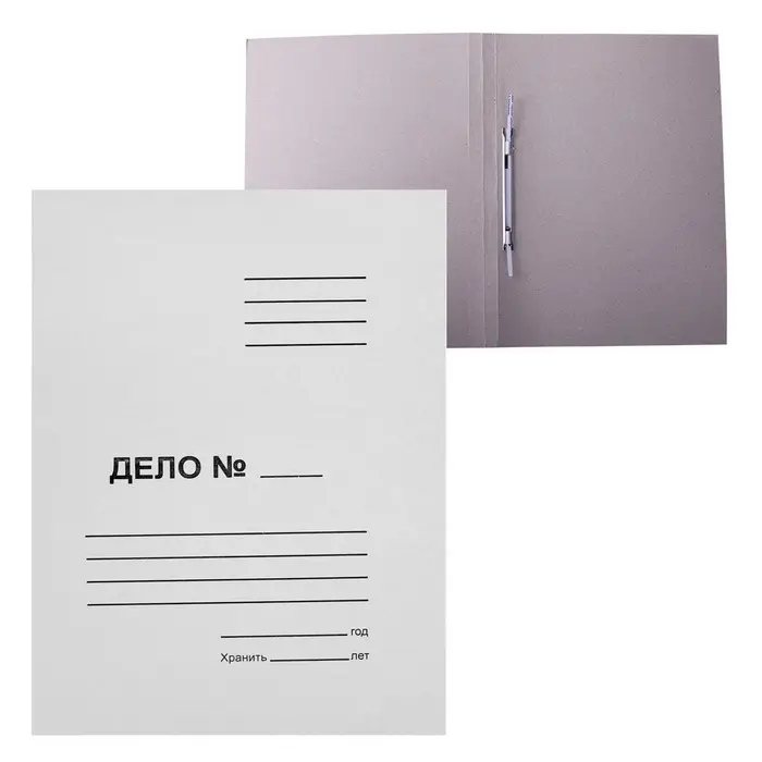 Скоросшиватель Calligrata &laquo;Дело&raquo;, 250 г/м&sup2;, белый, немелованный, до 200 л