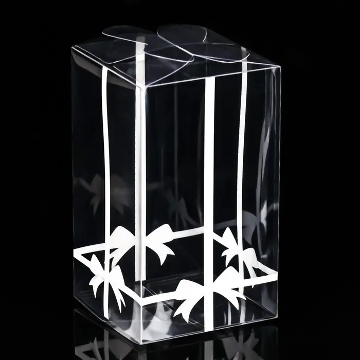 Складная прозрачная коробка из PVC, для упаковки подарков, «Бант в горошек», 12×7×7 см Складная прозрачная коробка из PVC, для упаковки подарков, «Бант в горошек», 12×7×7 см