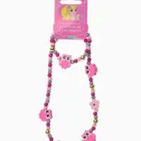 Набор детских украшений Выбражулька &laquo;Совы&raquo;, 2 предмета: бусы, браслет, розовый