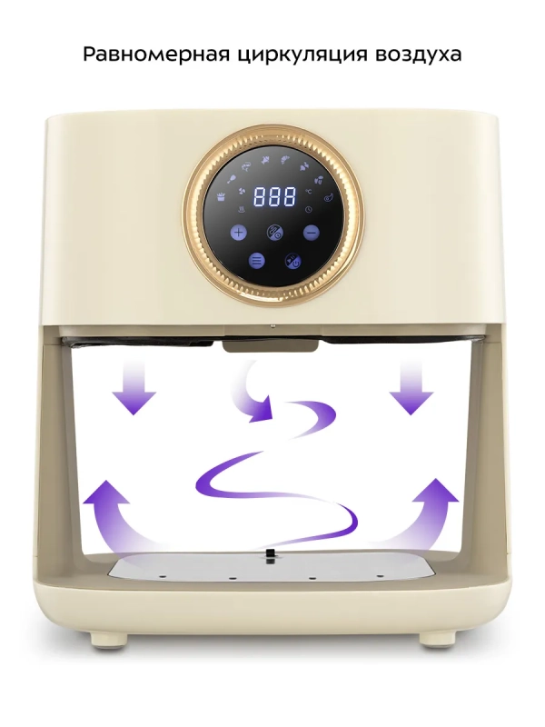 Аэрогриль с стеклянной чашей КТ-2258 - 4 л - 1400 Вт Аэрогриль с стеклянной чашей КТ-2258 - 4 л - 1400 Вт