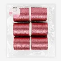 Нитки металлизированные, 91&plusmn;1 м, набор 6 шт., розовые