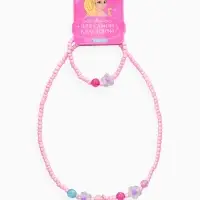 Набор детский &laquo;Выбражулька&raquo; 2 предмета: бусы, браслет,единорог, цветы, цвет розовый