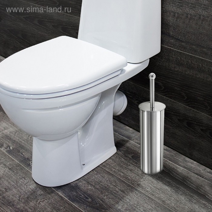 Ёршик для унитаза с подставкой, 9,5&times;9,5&times;37 см, цвет хром