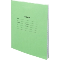 Тетрадь в зеленом офсете 12л., линия, штука, внутр.блок 100% белизна
