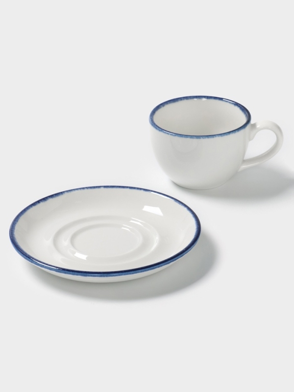 Чайная пара "Blue Lagoon" Magistro 220мл (чашка 12,9х6, блюдце 15,5х2), цвет белый, синий