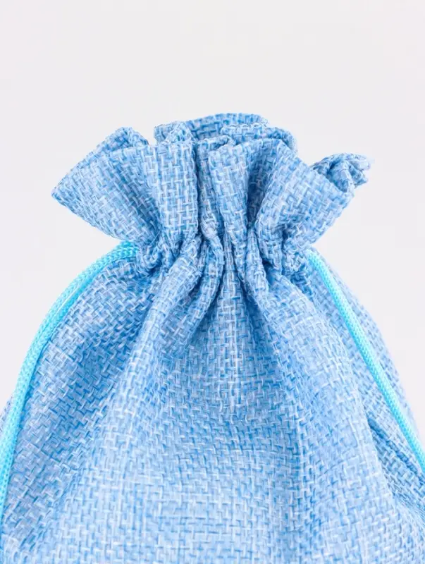 Холщовый мешочек для украшений, подарков и трав, текстиль &laquo;Эко&raquo;, голубой, 15&times;21 см