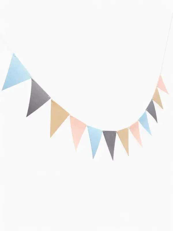 Фетровая гирлянда "Слоник" 12 флажков+ иголочка+ лента