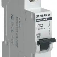 Выключатель автоматический&nbsp;ВА47-29М&nbsp;1P&nbsp;32А&nbsp;4,5кА&nbsp;C&nbsp;GENERICA