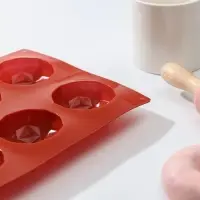 Форма для выпечки Доляна «Кристалл», силикон, 8 ячеек, 29×17×2,2 см, d=5,5 см, цвет коричневый Форма для выпечки Доляна «Кристалл», силикон, 8 ячеек, 29×17×2,2 см, d=5,5 см, цвет коричневый