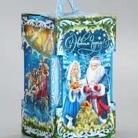 Подарочная новогодняя коробка «Новогодняя карусель», для сладких подарков, 10.6×10.6×18.8 см Подарочная новогодняя коробка «Новогодняя карусель», для сладких подарков, 10.6×10.6×18.8 см