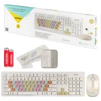 Комплект клавиатура+мышь с цветными клавишами Smartbuy 218346AG белый (SBC-218346AG-W) /20