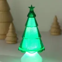 Фигурка светящаяся RISALUX «Ёлочка со звездой» LED RGB, 3хAG10, зелёный 5,5х5,5х11,5 см