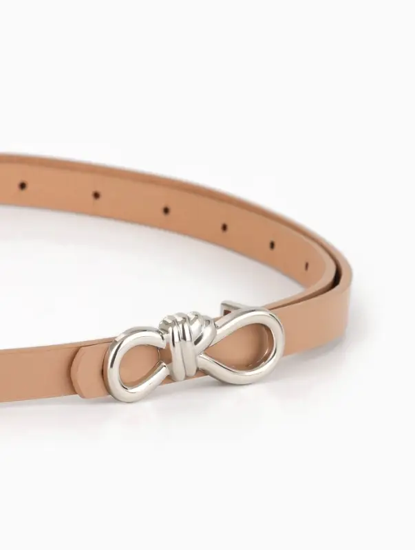 Ремень женский &laquo;Бант&raquo;, серебристая пряжка, 1.5&times;110 см, гвоздик, бежевый