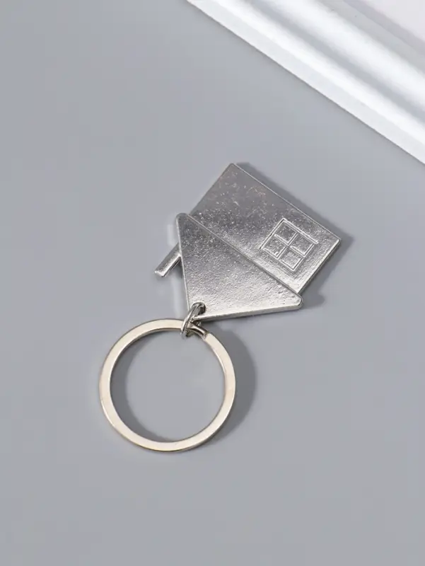 Брелок металл "Домик с окошком" 3,5х3,5 см