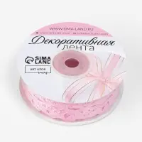 Лента фигурная &laquo;Вьюнчик&raquo;, 25 мм, 9&plusmn;0.5 м, розовая