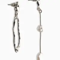 Серьги жемчуг "Корейский стиль", цвет белый в серебре Серьги жемчуг "Корейский стиль", цвет белый в серебре