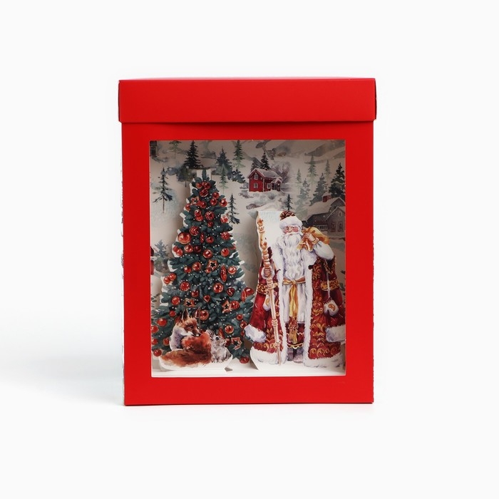 Подарочная коробка новогодняя складная с 3D эффектом «Новогодняя акварель», 18 х 23 х 14см, Новый год Подарочная коробка новогодняя складная с 3D эффектом «Новогодняя акварель», 18 х 23 х 14см, Новый год