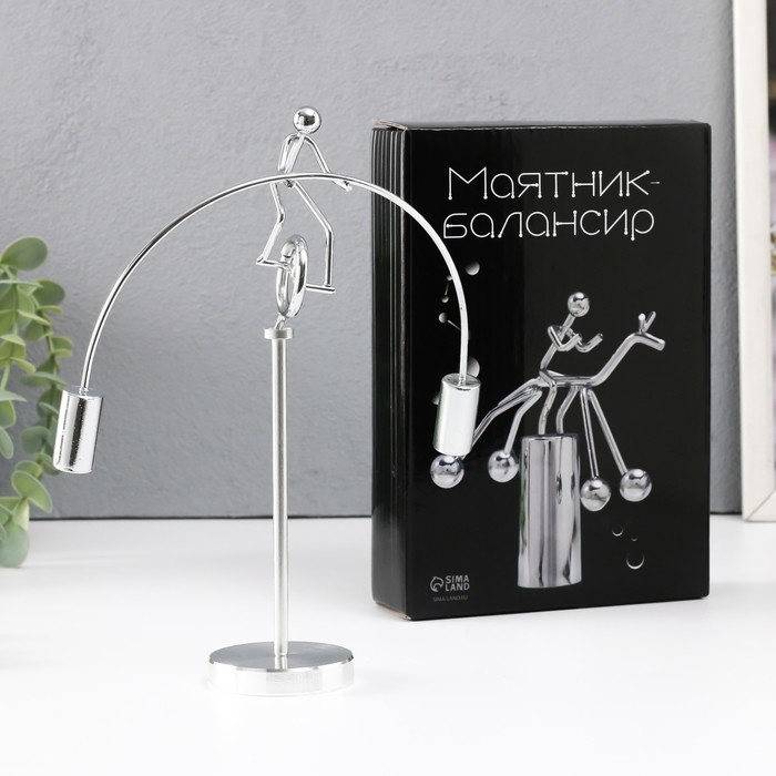 Маятник металл Маятник металл "Человечек-эквилибрист на колесе" 20,5х18х4,8 см