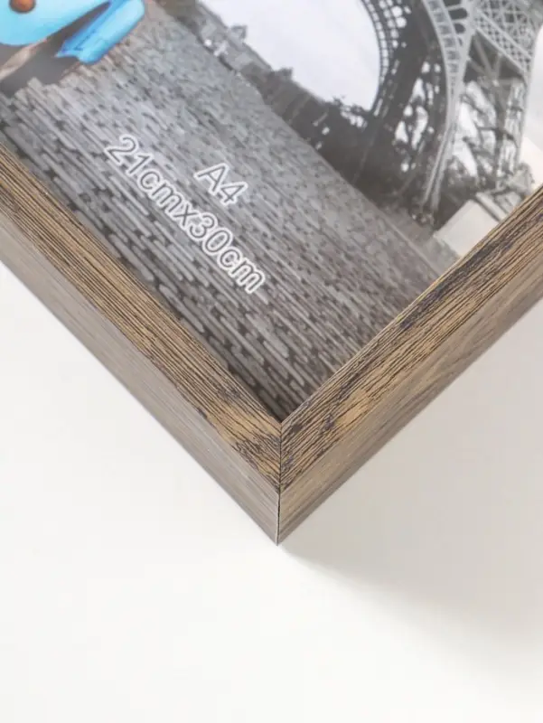 Фоторамка пластик формат А4 "Ламберто" бежево-чёрный с золотом 31х21,8х3,5 см