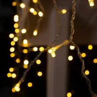 Гирлянда &laquo;Бахрома&raquo; 4&times;0.6 м, IP44, прозрачная нить, 180 LED, свечение тёплое белое, 8 режимов, 220 В