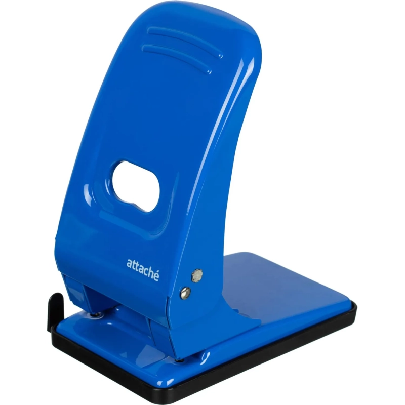 Дырокол Attache до 60 листов, с линейкой, металл, синий