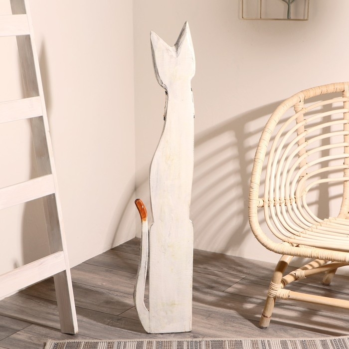 Сувенир дерево Сувенир дерево "Кошка с золотыми бабочками и зеркальным сердцем" 100х16х7 см