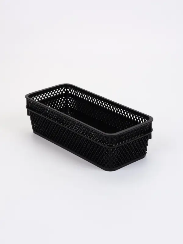 Корзины для хранения &laquo;Аура&raquo;, набор 2 шт.: 27&times;12&times;7.5 см, чёрные