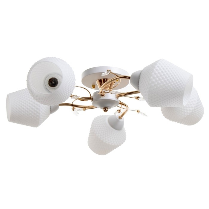 Люстра Люстра "Рукси" 5хЕ27 40Вт бело-золотой 56х56х28 см BayerLux
