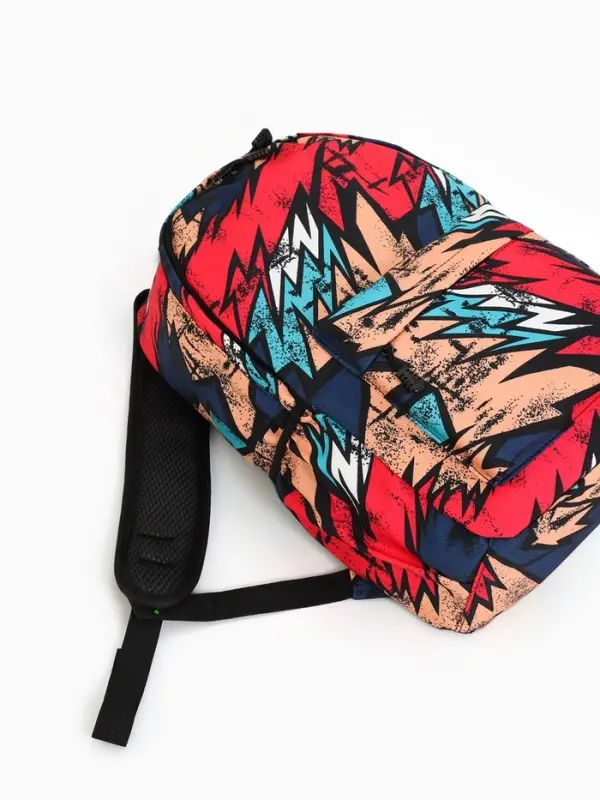 Рюкзак школьный &laquo;Абстракция&raquo; с карманами, 30&times;13&times;42 см, красный