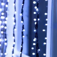 Гирлянда &laquo;Водопад&raquo; 2&times;1.5 м, IP44, УМС, прозрачная нить, 400 LED, свечение белое, 8 режимов, 220 В