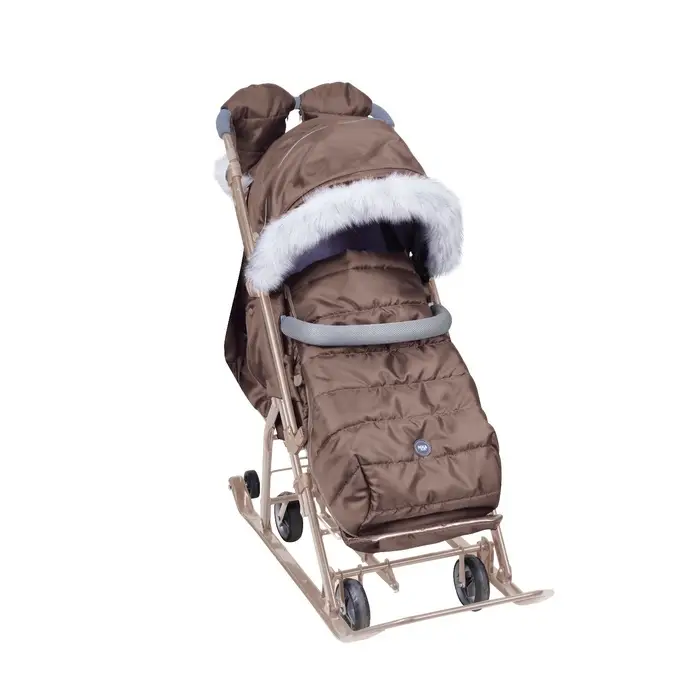 Санки - коляска «Ника Детям 7-5SK», чехол для ног, рукавички, сумка, бежевый Санки - коляска «Ника Детям 7-5SK», чехол для ног, рукавички, сумка, бежевый